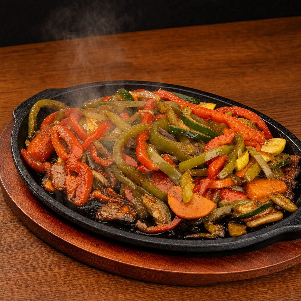 Veggie Fajita with Flour Tortillas.